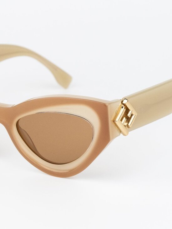 Fendi FF Diamonds Women Sunglasses Cat Eye Beige Brown FE40146I 57E AUTHENTIC main image 9